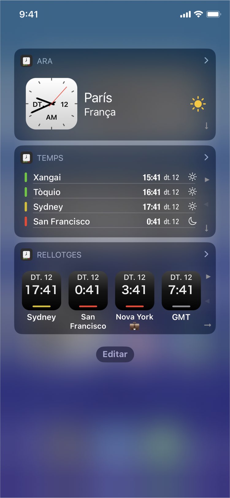 Time Intersect - Widgets interactius